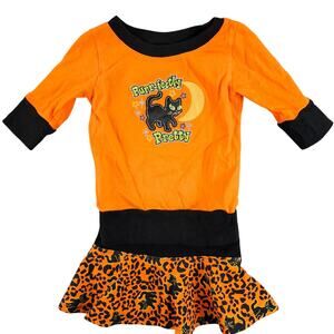 Toddler Halloween Outfit Size 18 mos Black Cat Shirt Skirt PURR-FECTLY PRETTY